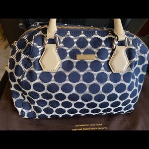 Kate Spade navy and cream polka dot purse
